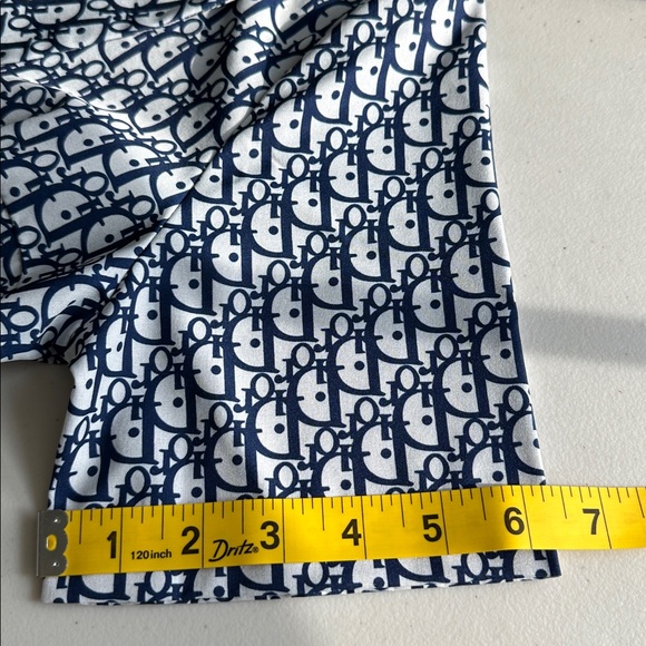 Navy & White Printed Wrap Romper with Belt Size Medium - Picture 15 of 16